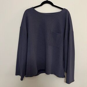 Women's Ribbed Long Sleeve Top - Blue
